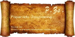 Poparadu Zsuzsanna névjegykártya